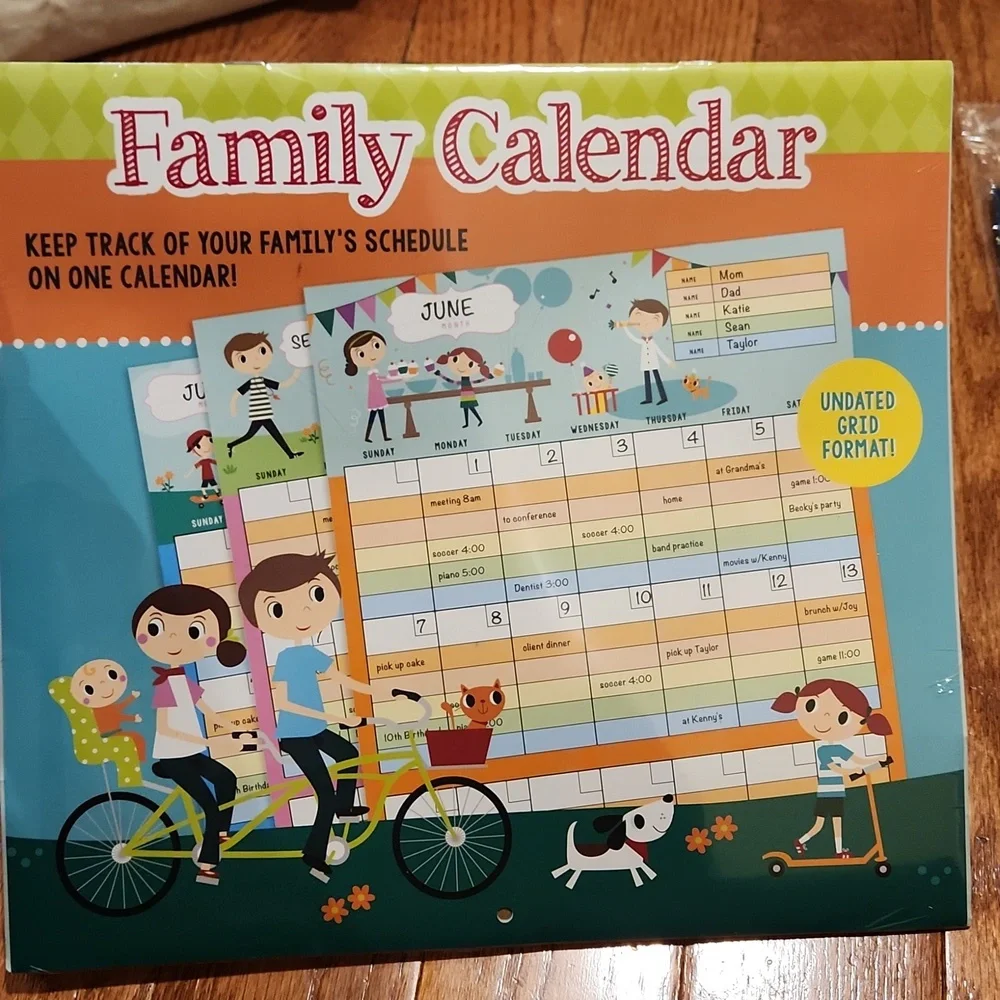 NEW Family Calendar Undated Grid Format